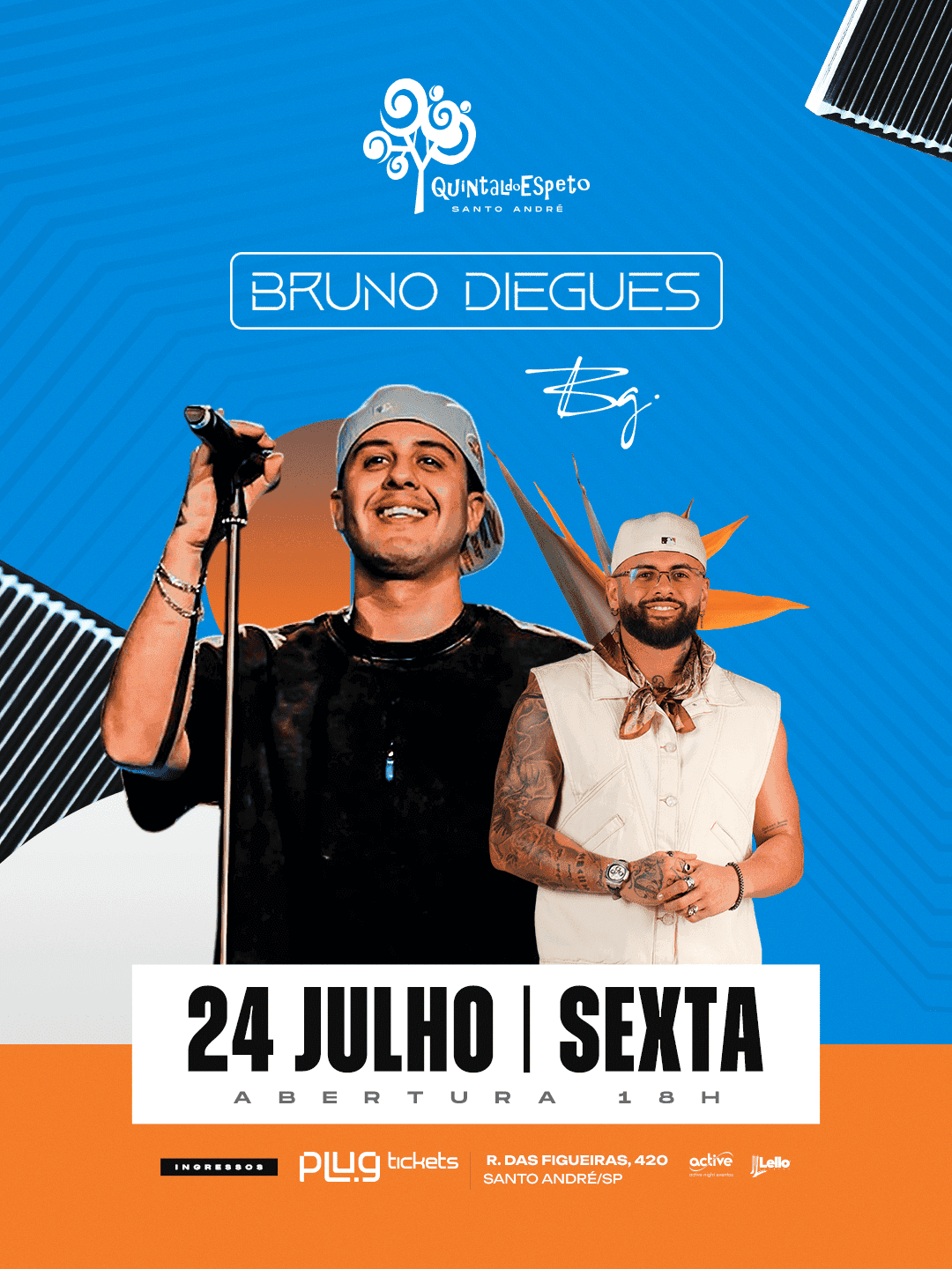 Bruno Diegues e BG  no Quintal do Espeto Santo André