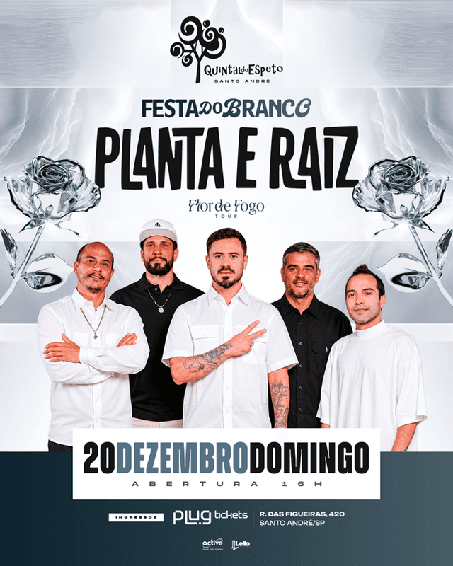 Festa do Branco com Planta e Raiz no Quintal do Espeto Santo André